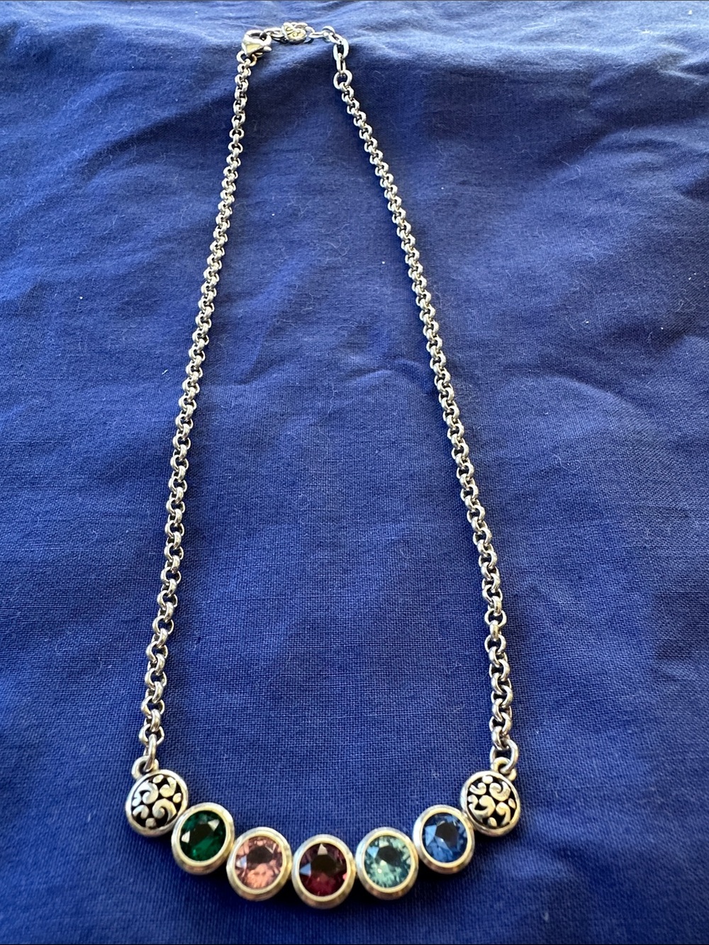 Brighton Elora Gems Dot Curve  Silver-Tone Necklace